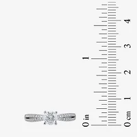 (G / I1) Womens 1 CT. T.W. Lab Grown White Diamond 14K Gold Round Engagement Ring