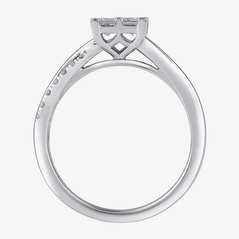 (G / I1) Womens 1 CT. T.W. Lab Grown White Diamond 10K Gold Engagement Ring