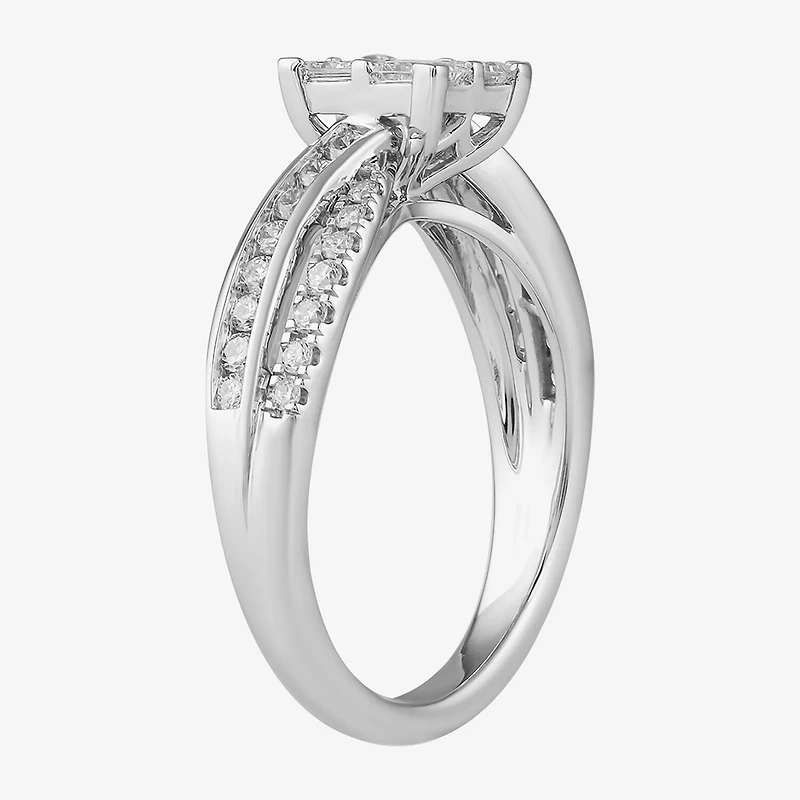 (G / I1) Womens 1 CT. T.W. Lab Grown White Diamond 10K Gold Engagement Ring