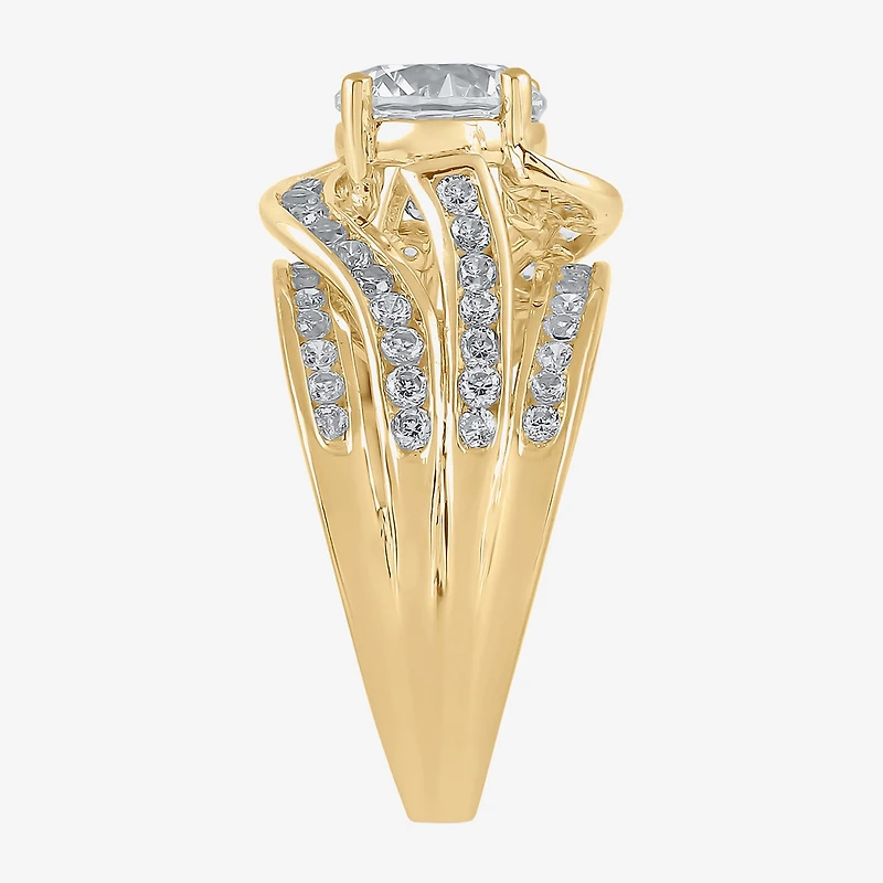 (G / I1) Womens 1 1/2 CT. T.W. Lab Grown White Diamond 10K Gold Round Engagement Ring