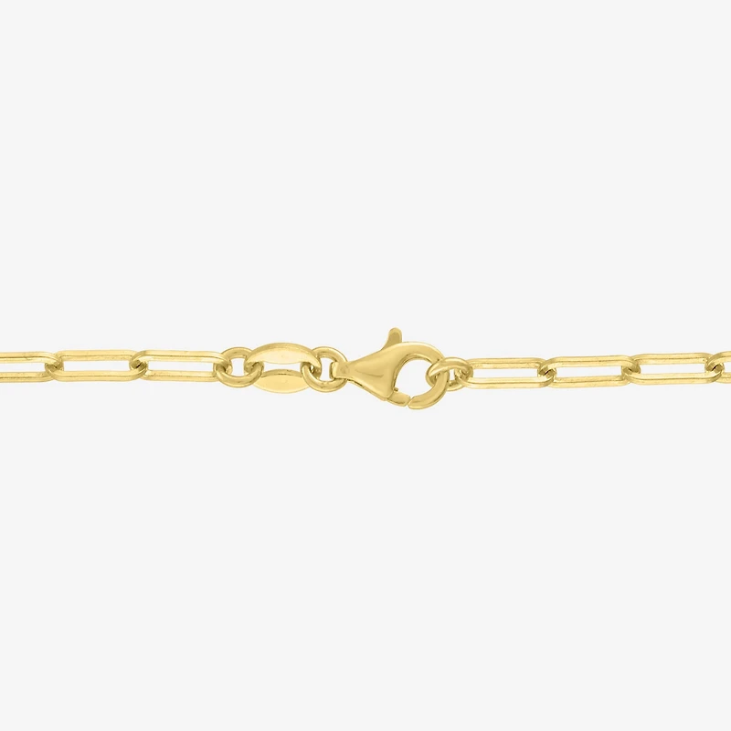 Yes Please! (G-H / I1-I2) Womens Diamond Accent Lab Grown White Diamond Accent 14K Gold Over Silver Sterling Silver Heart Paperclip 18 Inch Pendant Necklace