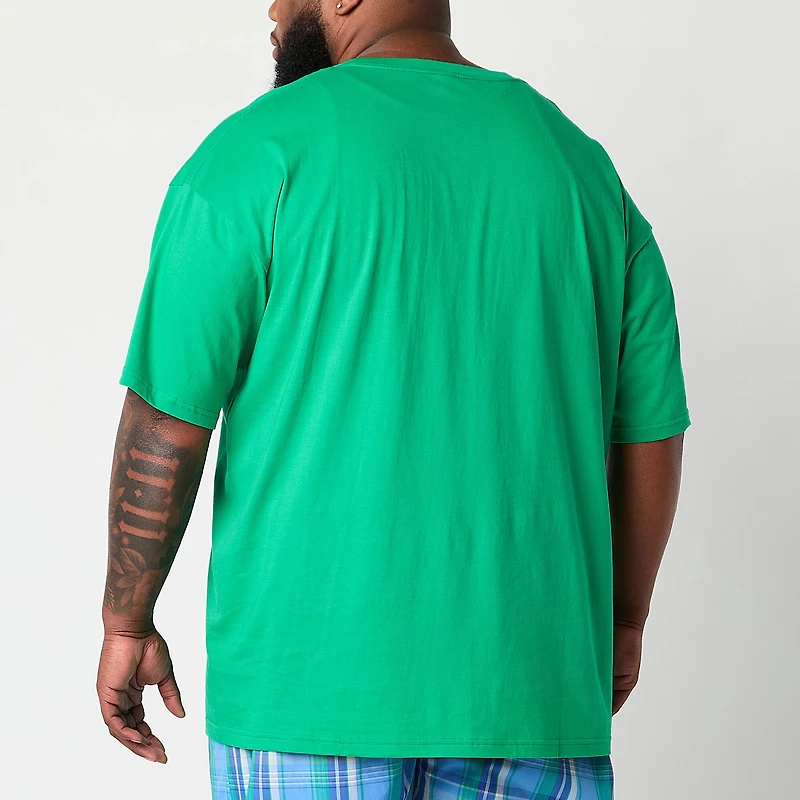 St. John's Bay Mens Crew Neck Short Sleeve Big and Tall Pajama Top