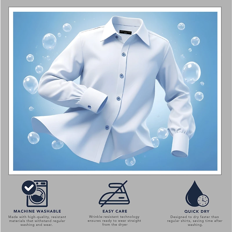 Shaquille O'Neal XLG Mens Big & Tall Regular Fit Stretch Fabric Long Sleeve Dress Shirt