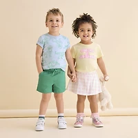 Okie Dokie Toddler & Little Girls Round Neck Short Sleeve Regular Fit Graphic T-Shirt