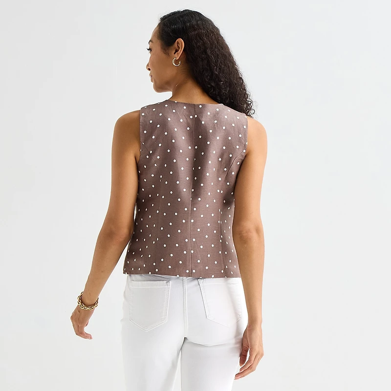 Liz Claiborne Womens Round Neck Sleeveless Vest
