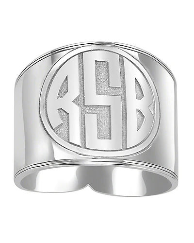 Personalized Circle Block Monogram Ring