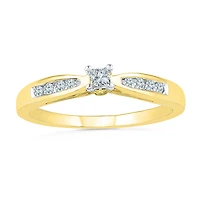 Promise My Love Womens 1/5 CT. Natural White Diamond 10K Gold Side Stone Ring