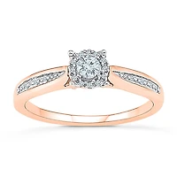 Promise My Love Womens Diamond Accent Natural White 10K Gold Round Halo Ring