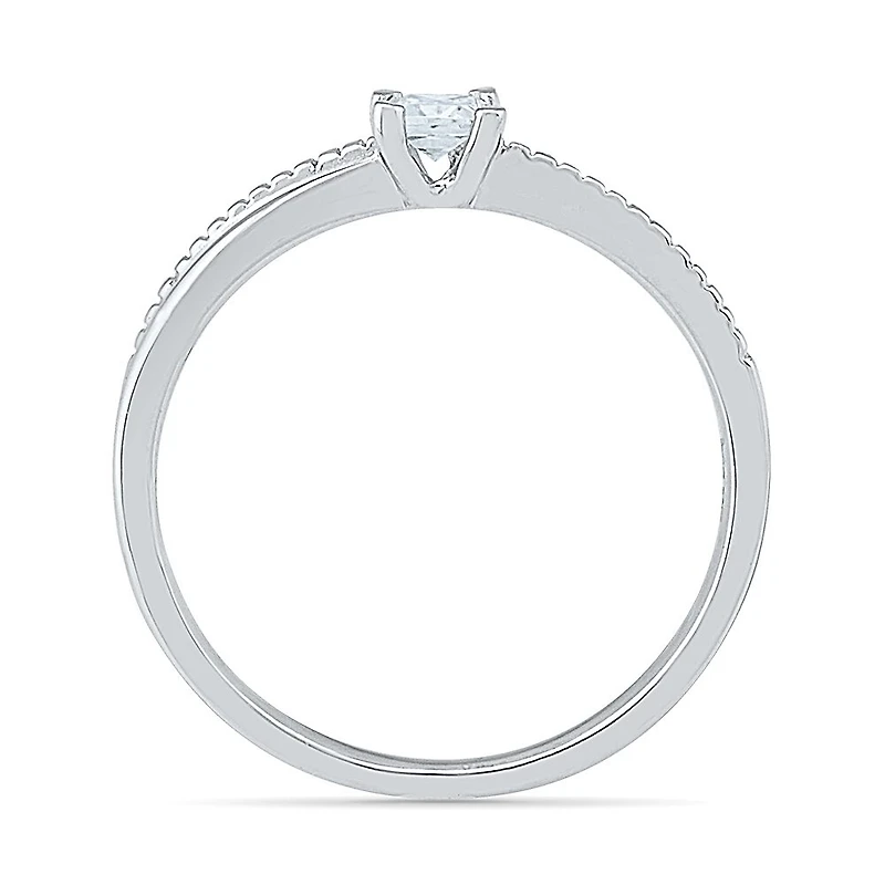 Promise My Love Womens 1/6 CT. T.W. Natural White Diamond 10K Gold Ring