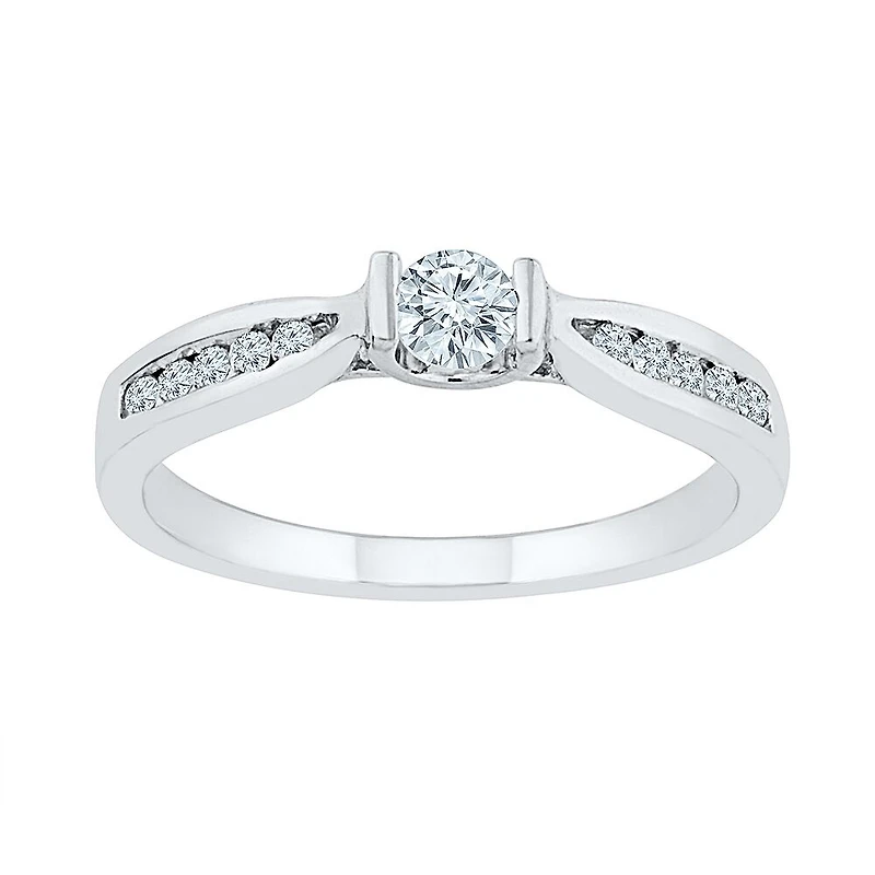 Promise My Love Womens 1/3 CT. T.W. Natural White Diamond 10K Gold Round Ring