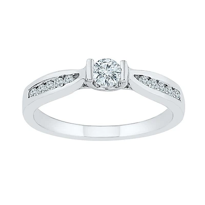 Promise My Love Womens 1/3 CT. T.W. Natural White Diamond 10K Gold Round Ring