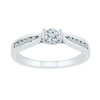 Promise My Love Womens 1/3 CT. T.W. Natural White Diamond 10K Gold Round Ring