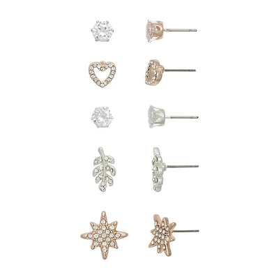 Mixit Womens 5 Pair Earring Set