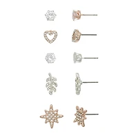 Mixit Womens 5 Pair Earring Set