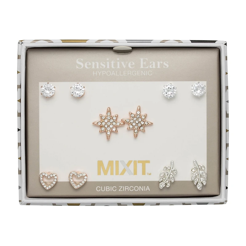 Mixit Womens 5 Pair Earring Set