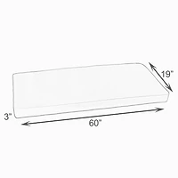 Mozaic Company 60''X19''X3'' Bench Corded Patio Seat Cushion - Cast Silver
