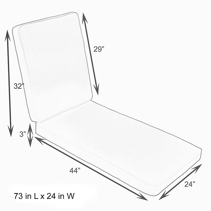Mozaic Company 73''X24''X3'' Hinged Corded Lounge Cushion - Spectrum Digo