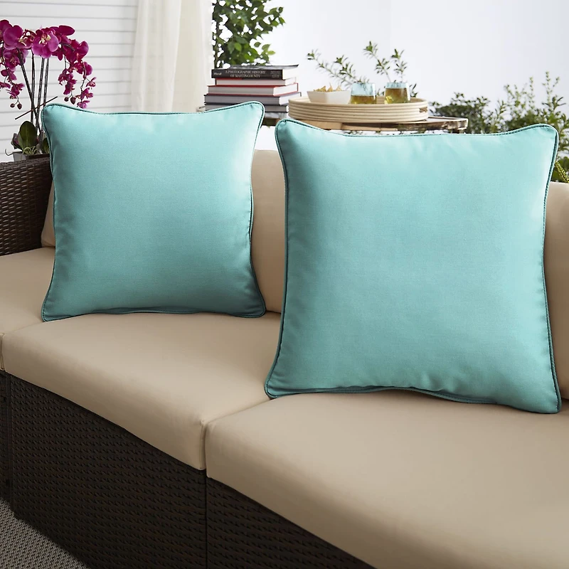 Mozaic Company 18'' Corded 2-pc. Square Outdoor Pillow - Canvas Aruba