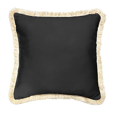 Mozaic Company 18'' Fringe Outdoor Pillow - Canvas Black