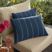 Mozaic Company 12''X18'' Knife Edge 2-pc. Rectangular Outdoor Pillow - Carlo Oxford Navy
