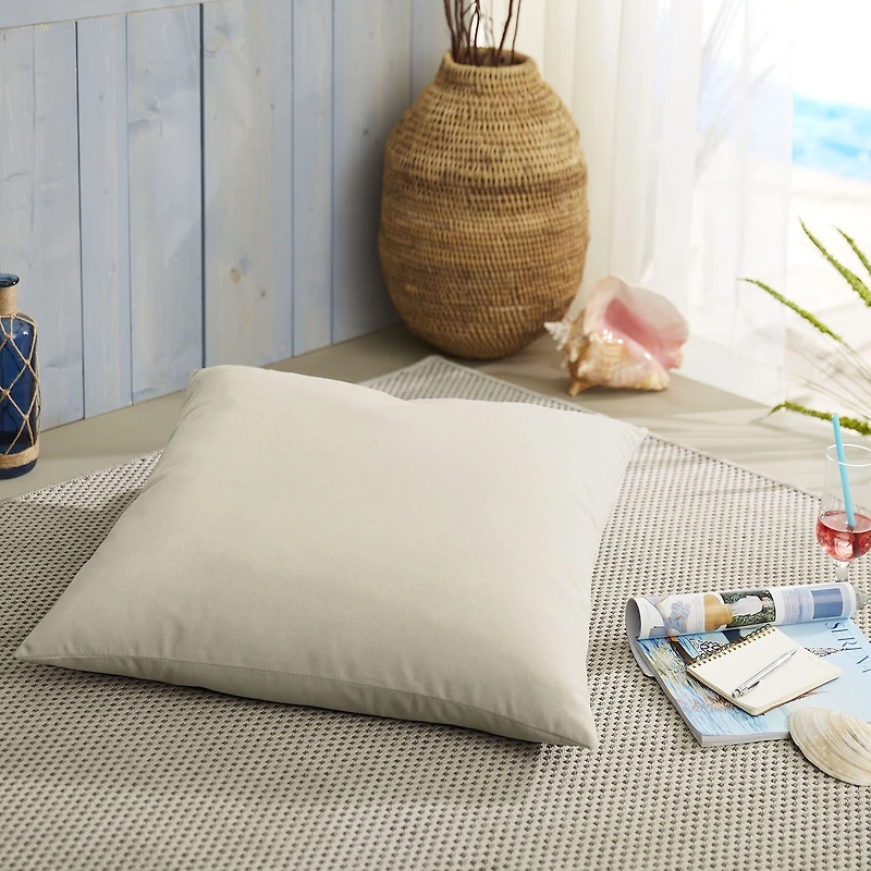 Mozaic Company 26''X26'' Floor Knife Edge Square Outdoor Pillow - Natural