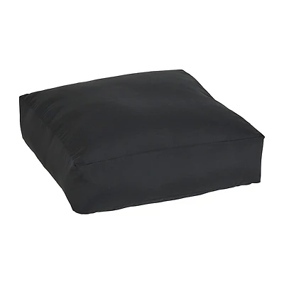 Mozaic Company 26''X26''X7'' Floor Pouf Knife Edge Outdoor Pillow - Canvas Black