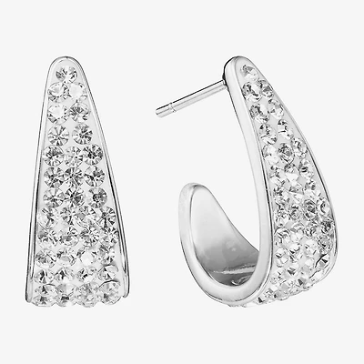 Sparkle Allure J Womens Crystal 19.3mm Hoop Earrings