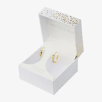 Sparkle Allure Twist Womens Crystal 24K Gold Over Brass 22.3mm Hoop Earrings
