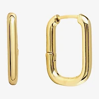 Silver Reflections Womens 14K Gold Over Brass 24.3mm Rectangular Hoop Earrings