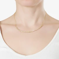 Silver Reflections Frontal Womens Cubic Zirconia 14K Gold Over Brass 16 Inch Tennis Necklace
