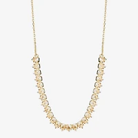 Silver Reflections Frontal Womens Cubic Zirconia 14K Gold Over Brass 16 Inch Tennis Necklace
