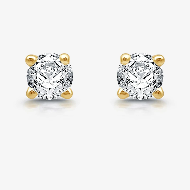 Ever Star (H-I / I1) 1/5 CT. Lab Grown White Diamond Sterling Silver 3mm Round Stud Earrings