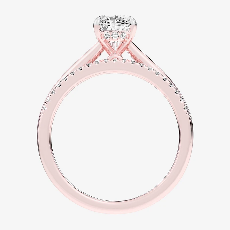 (G / Vs2-Si1) Womens 1 1/4 CT. T.W. Lab Grown White Diamond 14K Gold Pear Solitaire Bridal Set