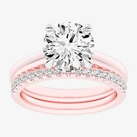 (G-H / Vs2-Si1) Womens 3 1/2 CT. T.W Lab Grown White Diamond 14K Gold Round Solitaire Bridal Set