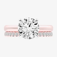 (G-H / Vs2-Si1) Womens 3 1/2 CT. T.W Lab Grown White Diamond 14K Gold Round Solitaire Bridal Set