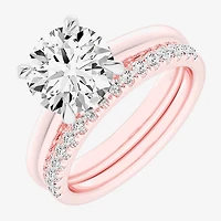 (G-H / Vs2-Si1) Womens 3 1/2 CT. T.W Lab Grown White Diamond 14K Gold Round Solitaire Bridal Set