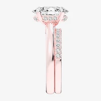 (G-H / Vs2-Si1) Womens 3 1/2 CT. T.W Lab Grown White Diamond 14K Gold Oval Solitaire Bridal Set