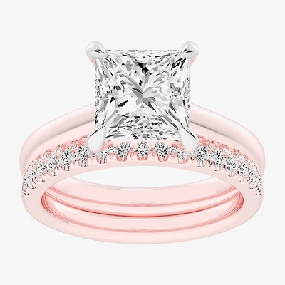 (G-H / Vs2-Si1) Womens 3 1/2 CT. T.W Lab Grown White Diamond 14K Gold Solitaire Bridal Set