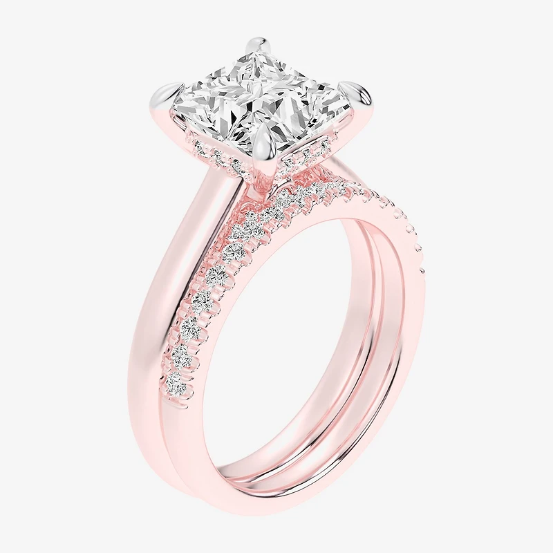 (G-H / Vs2-Si1) Womens 3 1/2 CT. T.W Lab Grown White Diamond 14K Gold Solitaire Bridal Set