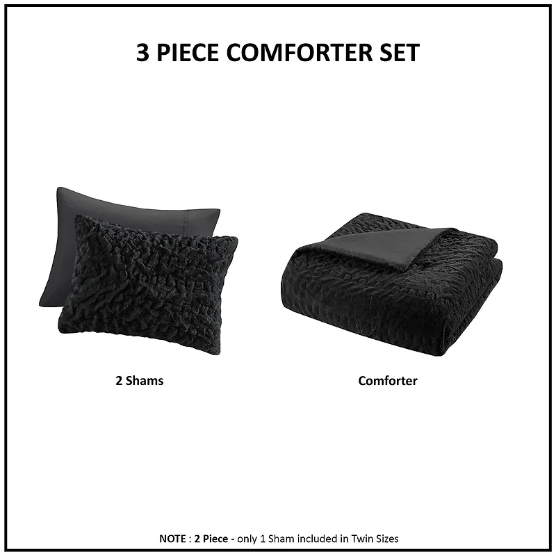 Madison Park Dakota Faux Fur Down Alternative Extra Weight Comforter Set