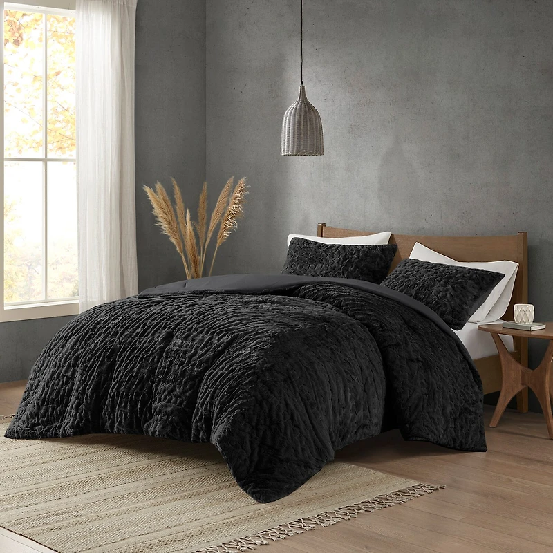 Madison Park Dakota Faux Fur Down Alternative Extra Weight Comforter Set