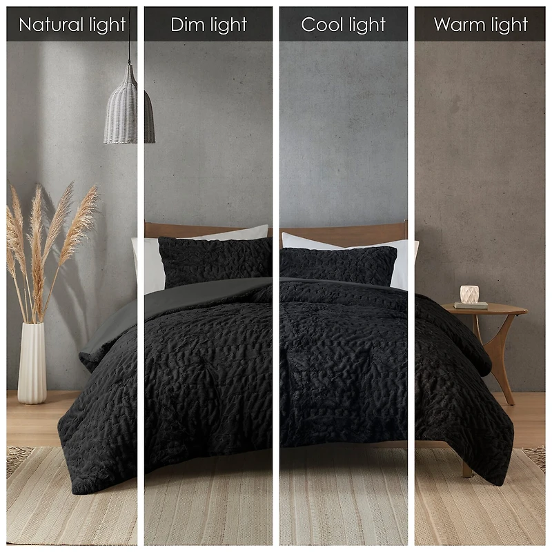Madison Park Dakota Faux Fur Down Alternative Extra Weight Comforter Set