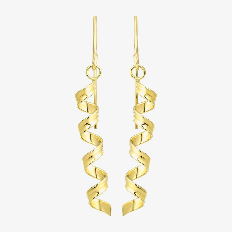 Twist Dangle Womens 10K Gold Drop Earrings