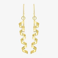 Twist Dangle Womens 10K Gold Drop Earrings