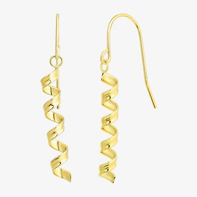 Twist Dangle Womens 10K Gold Drop Earrings