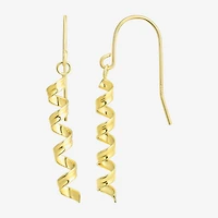 Twist Dangle Womens 10K Gold Drop Earrings