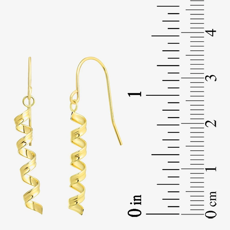 Twist Dangle Womens 10K Gold Drop Earrings