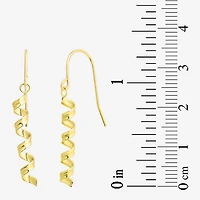 Twist Dangle Womens 10K Gold Drop Earrings