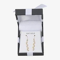 Twist Dangle Womens 10K Gold Drop Earrings