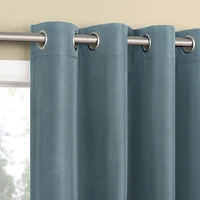 Sun Zero Atmosphere Grommet Top 100% Blackout Single Curtain Panel